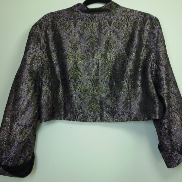 J.R. Nites Woman Purple & Black Metallic Bolero Jacket Whimsy Goth FairyFormal - Picture 8 of 10